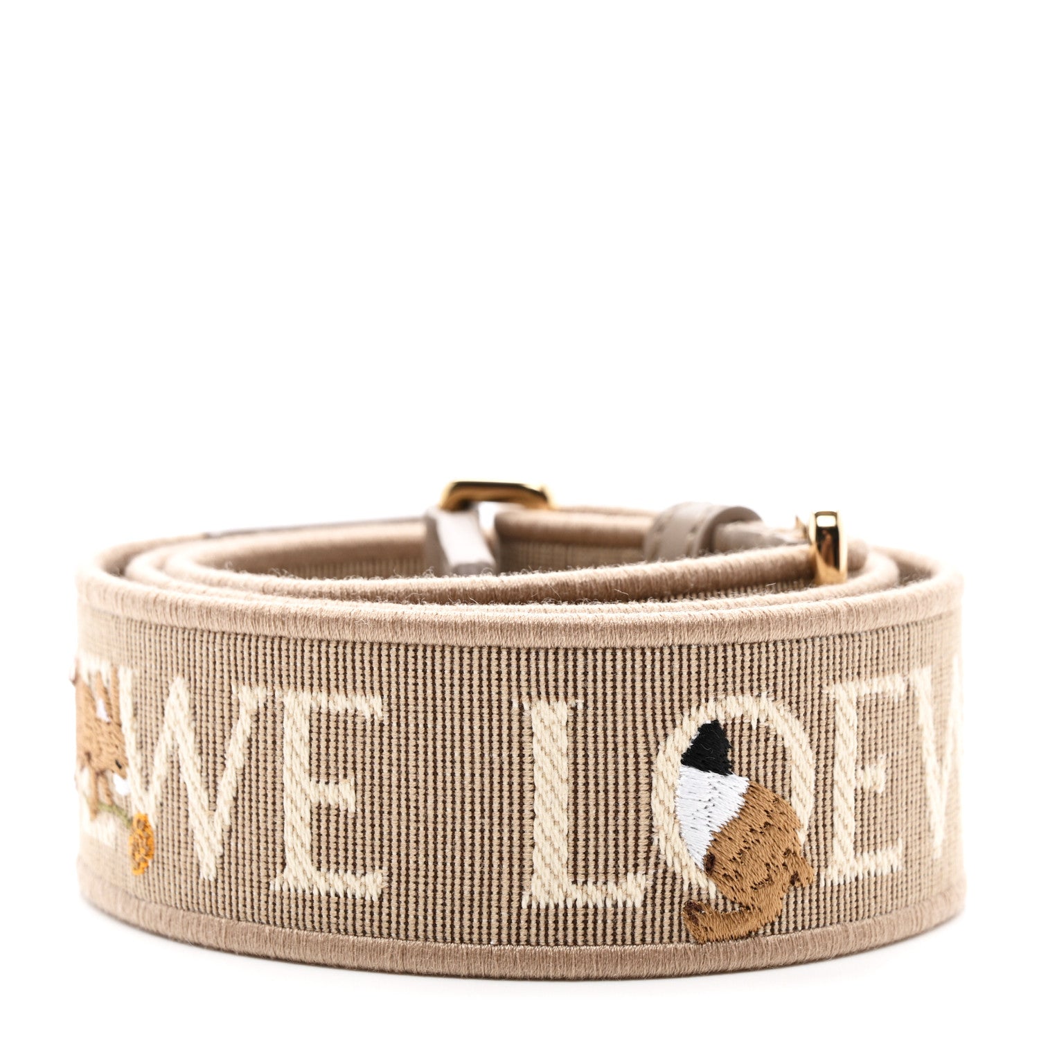 Loewe X SUNA FUJITA Calfskin Jacquard Bunny Anagram Strap Sand 2 of 5