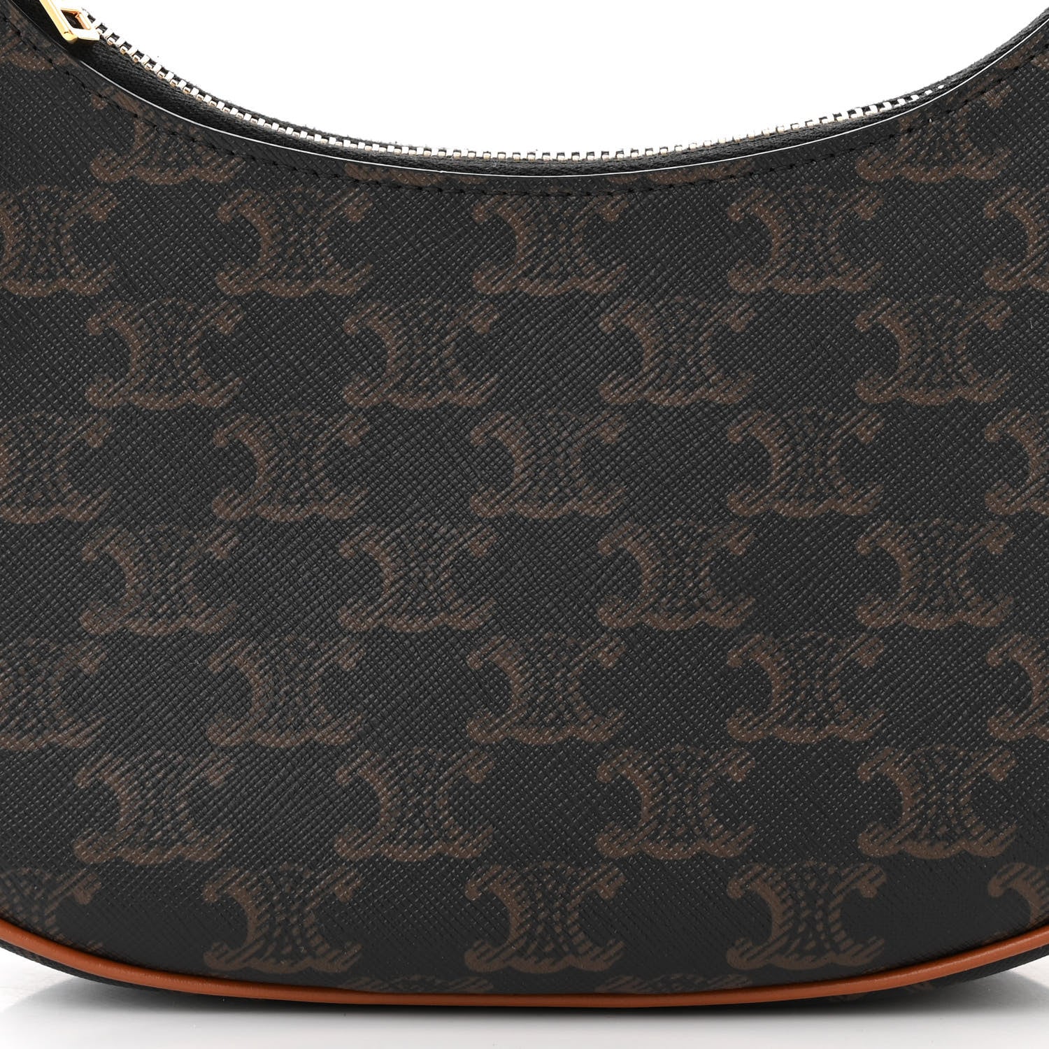 Celine Triomphe Canvas Calfskin Ava Shoulder Bag Tan 9 of 12