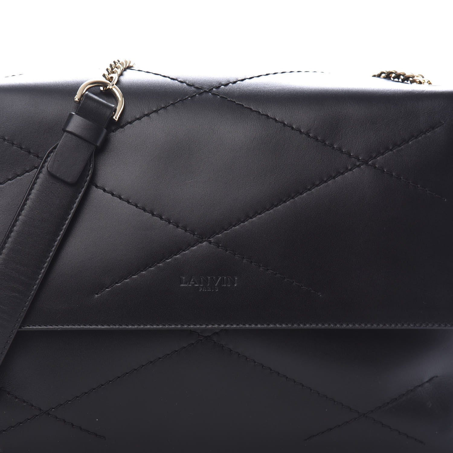 Lanvin Lambskin Quilted Medium Sugar Flap Shoulder Bag Black 13 of 13