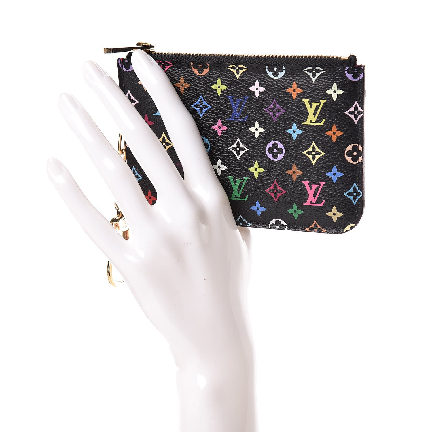 Louis Vuitton Monogram Multicolor Key Pouch Black Grenade 2 of 12