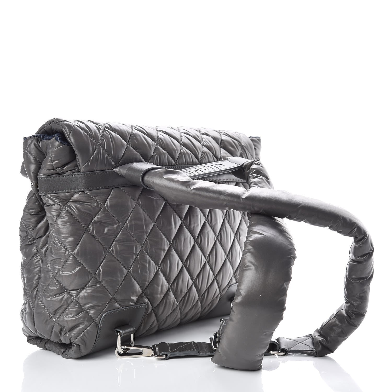 Chanel Nylon Quilted Coco Cocoon Backpack Gray 3 of 9