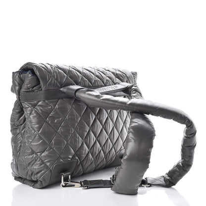 Chanel Nylon Quilted Coco Cocoon Backpack Gray 3 of 9