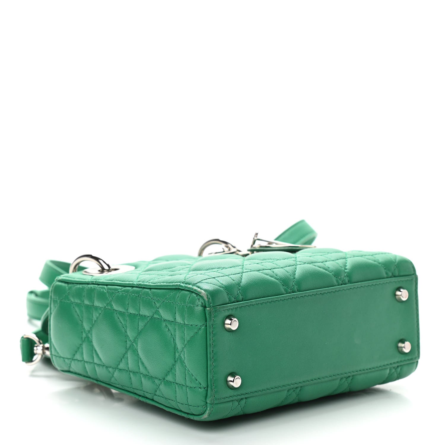 Christian Dior Lambskin Cannage Mini Lady Dior Green 4 of 12