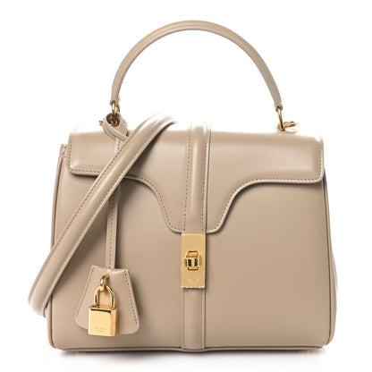 Celine Satinated Calfskin Small 16 Top Handle Bag Beige 1 of 12