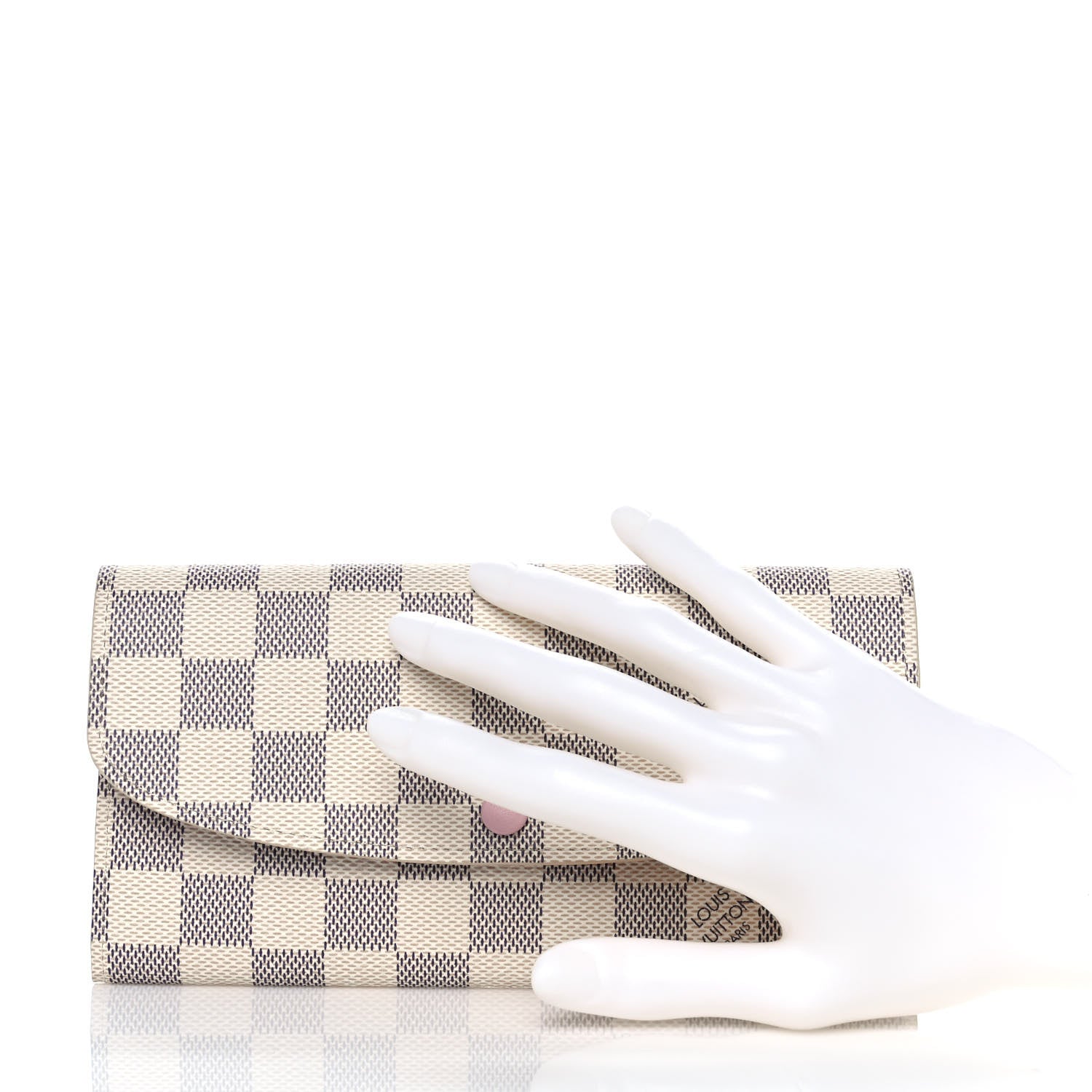 Louis Vuitton Damier Azur Emilie Wallet Rose Ballerine 2 of 9
