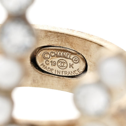 Chanel Crystal Pearl Cha-Nel Rings Set Gold 3 of 6
