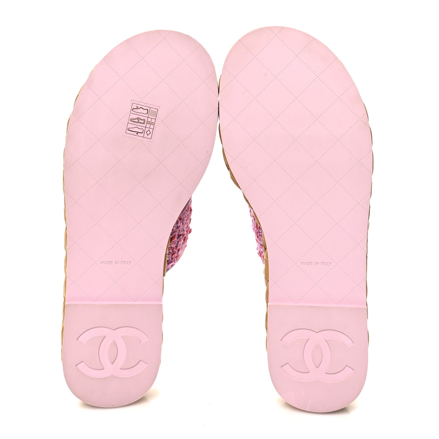 Chanel Tweed Mesh Satin CC Thong Sandals 37.5 Light Purple Pink Red 5 of 8