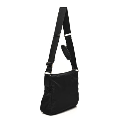 Prada Re-Nylon Vela Saffiano Pocket Double Zip Messenger Bag Black 3 of 9