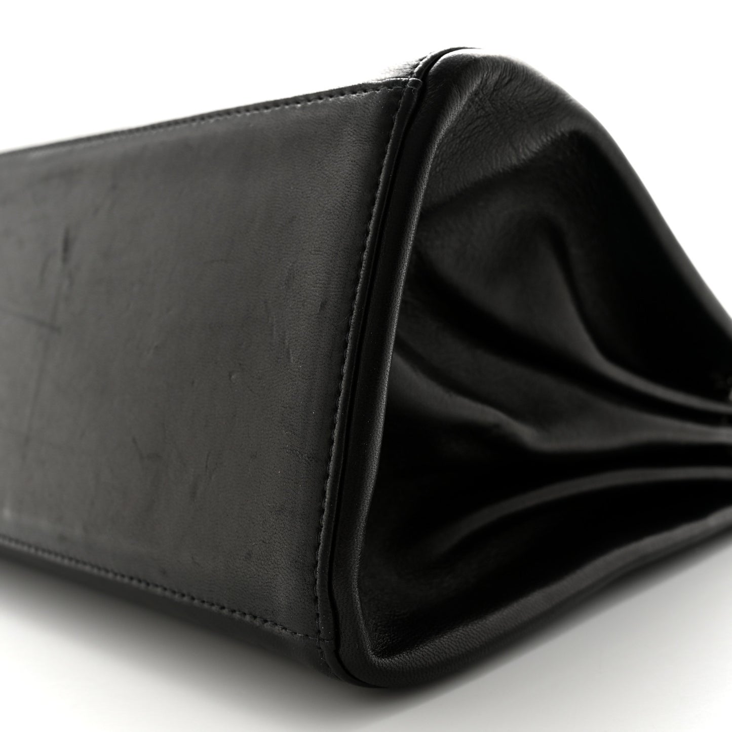 Lambskin Chocolate Bar Accordion Mademoiselle Flap Black