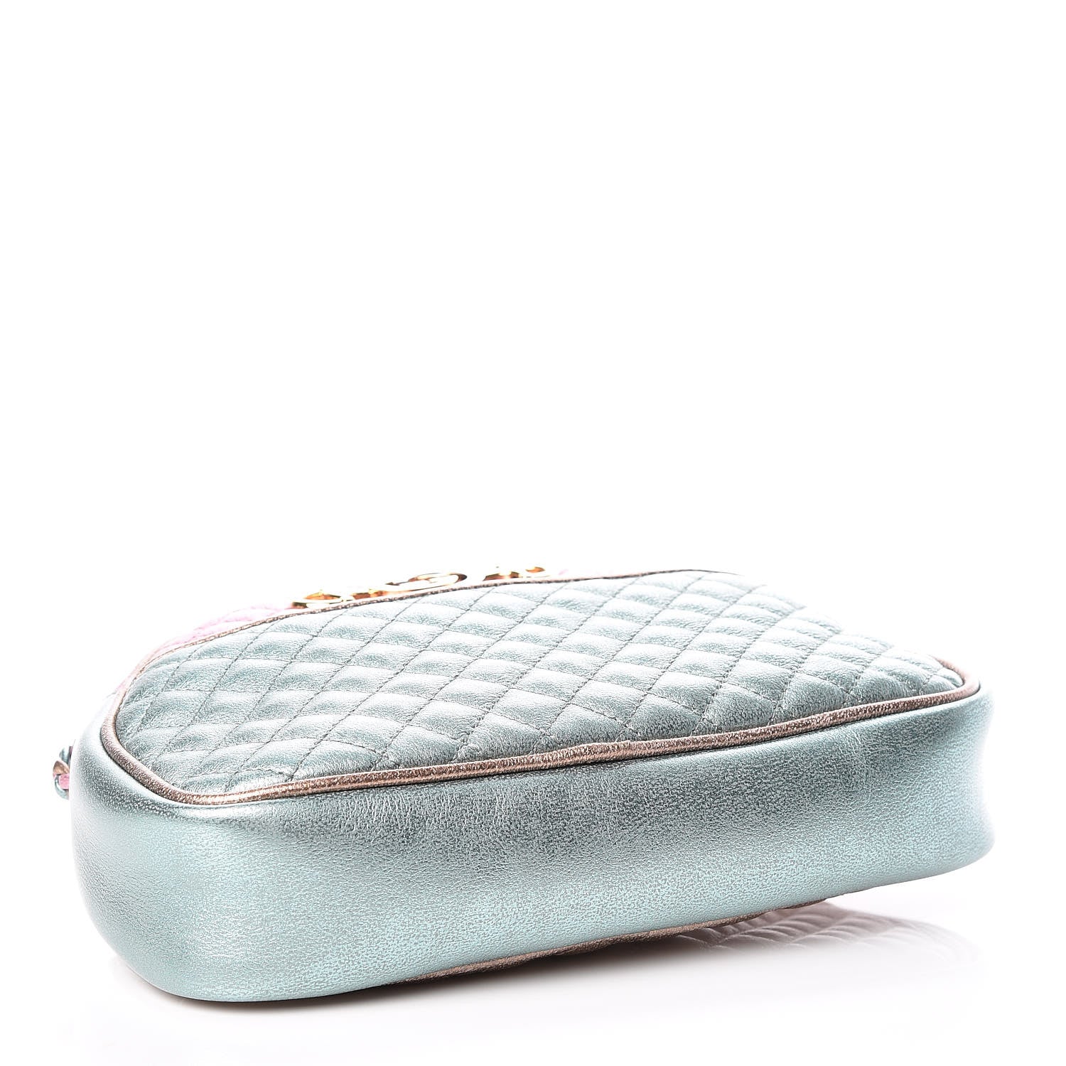 Gucci Laminated Nappa Trapuntata Mini Zumi Dome Shoulder Bag Rosa Lago Rame 4 of 9