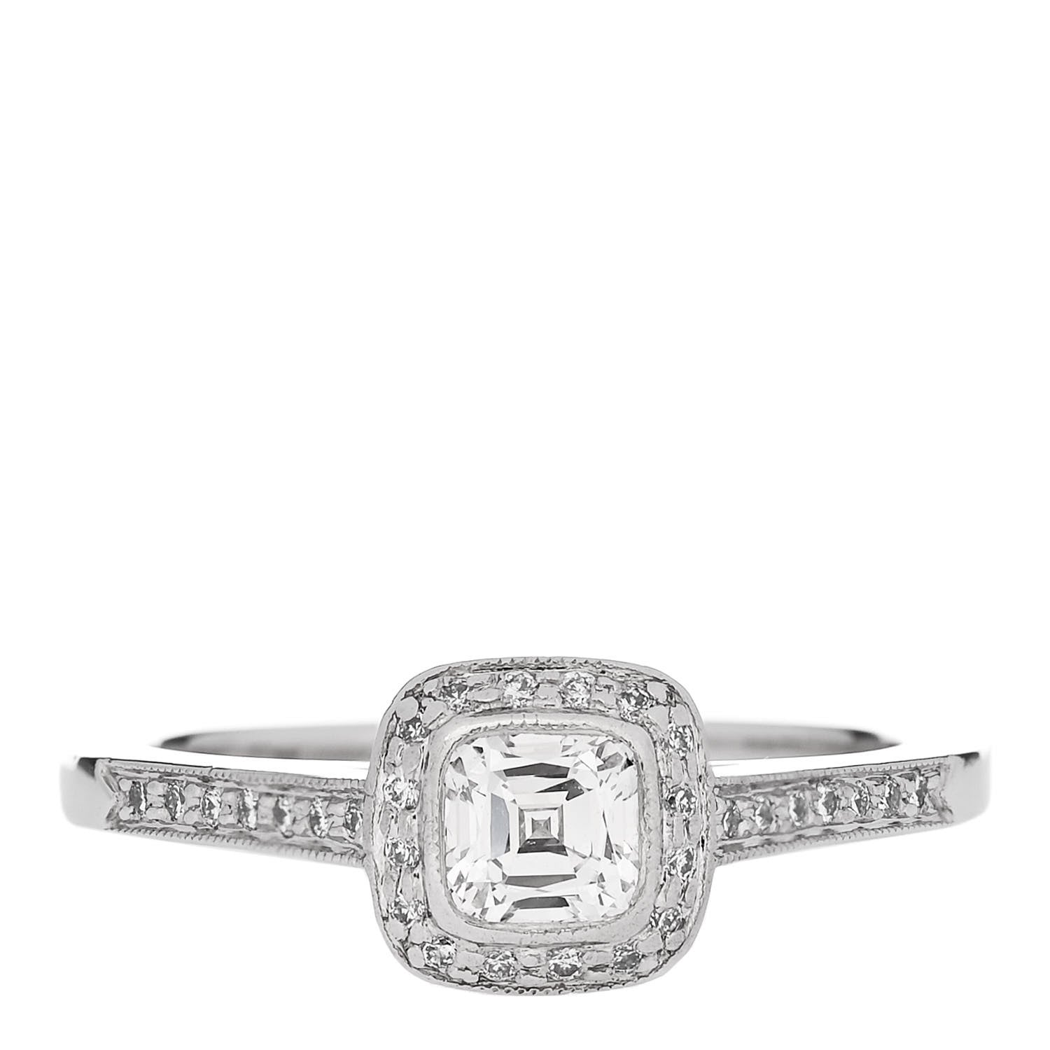 Tiffany Platinum Diamond .41ct Legacy Engagement Ring 52 6 1 of 9