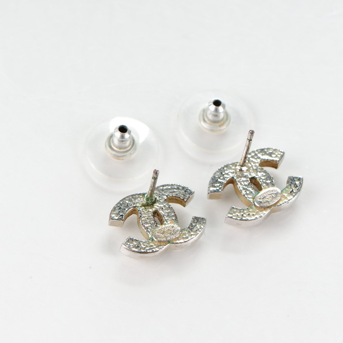 Crystal CC Earrings Light Grey