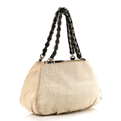 Fendi Zucca Mia Tote Beige Black 3 of 16