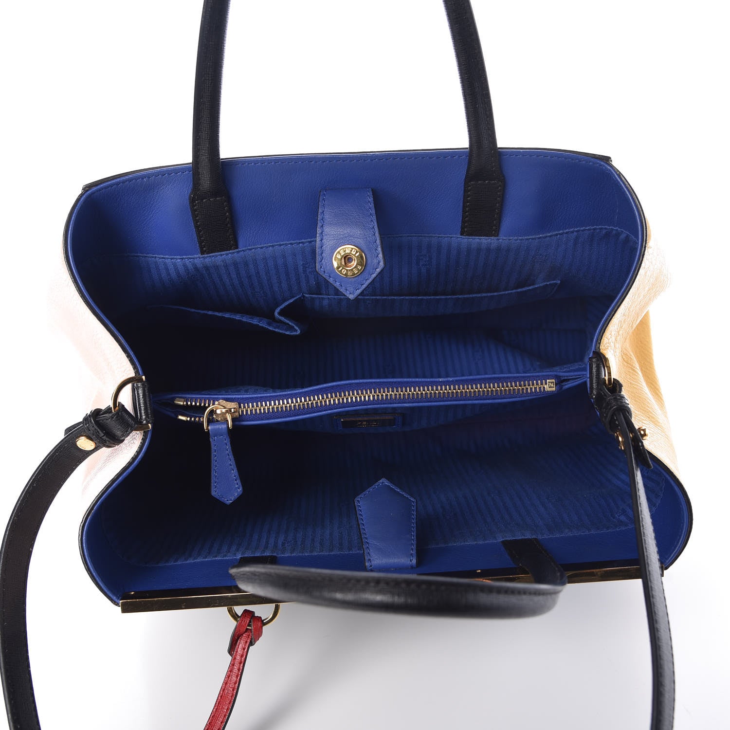 Fendi Vitello Elite Bi-Color Regular 2Jours Tote Black 7 of 8