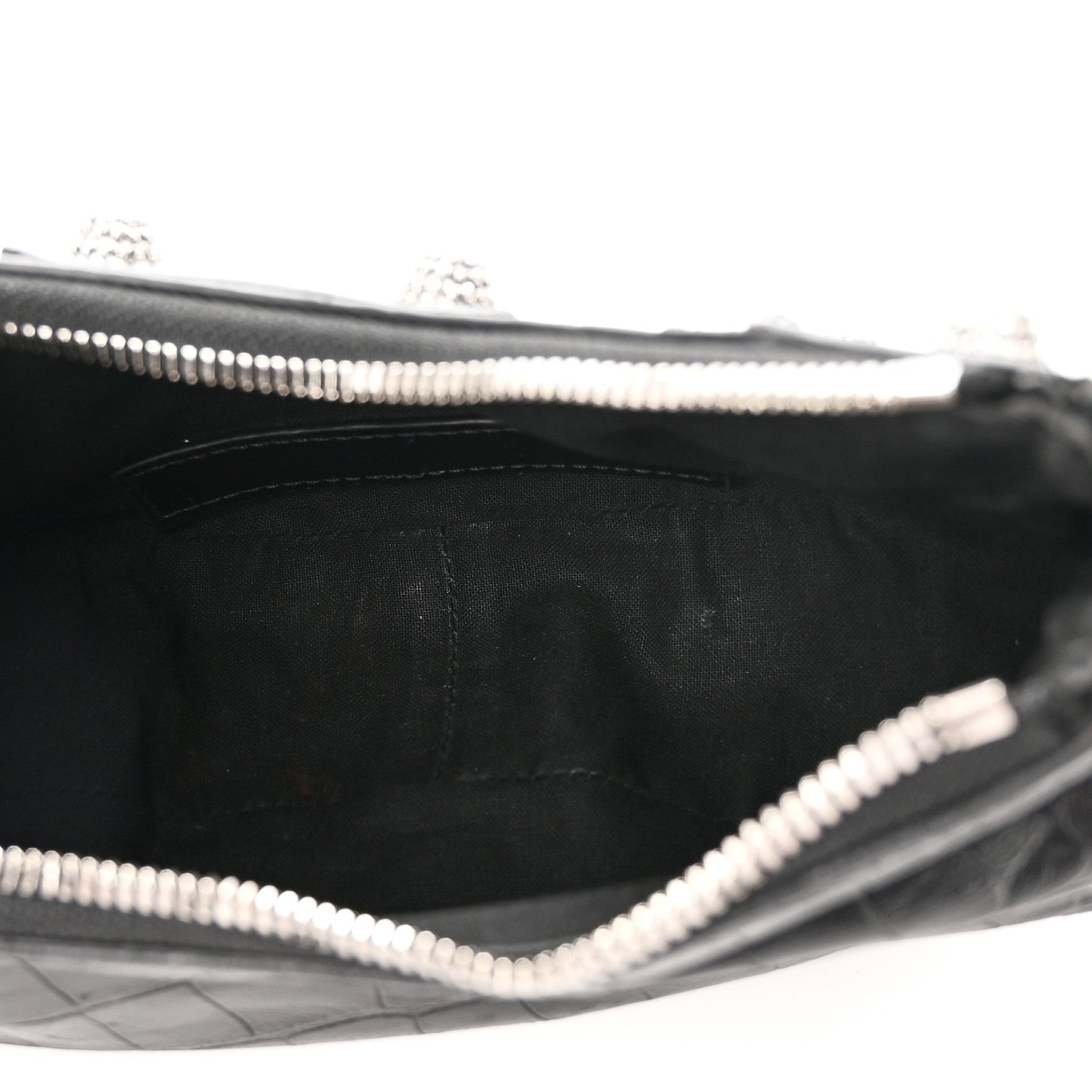 Balenciaga Extra Supple Calfskin Crystal Crocodile Embossed Le Cagole Shoulder Bag XS Black 6 of 11