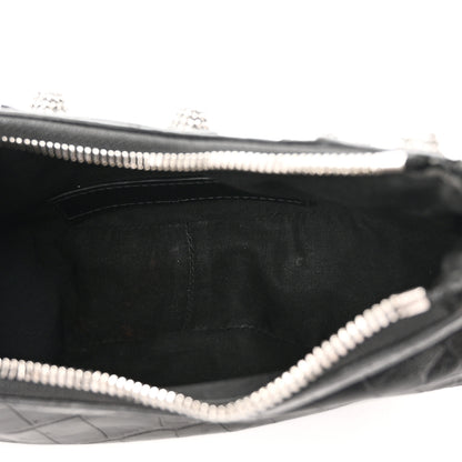 Balenciaga Extra Supple Calfskin Crystal Crocodile Embossed Le Cagole Shoulder Bag XS Black 6 of 11