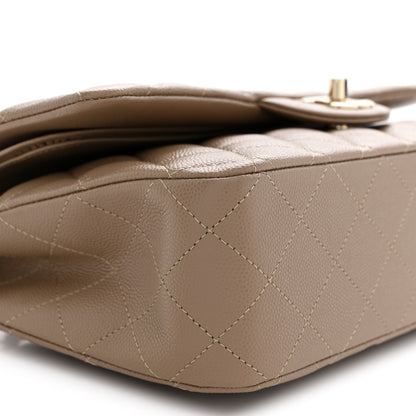 Chanel Caviar Quilted Medium Double Flap Dark Beige 9 of 11