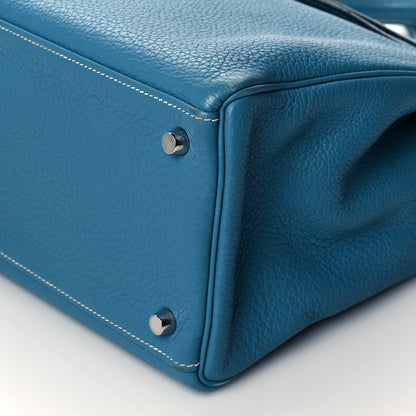 Hermes Taurillon Clemence Kelly Retourne 35 Blue Jean 9 of 10