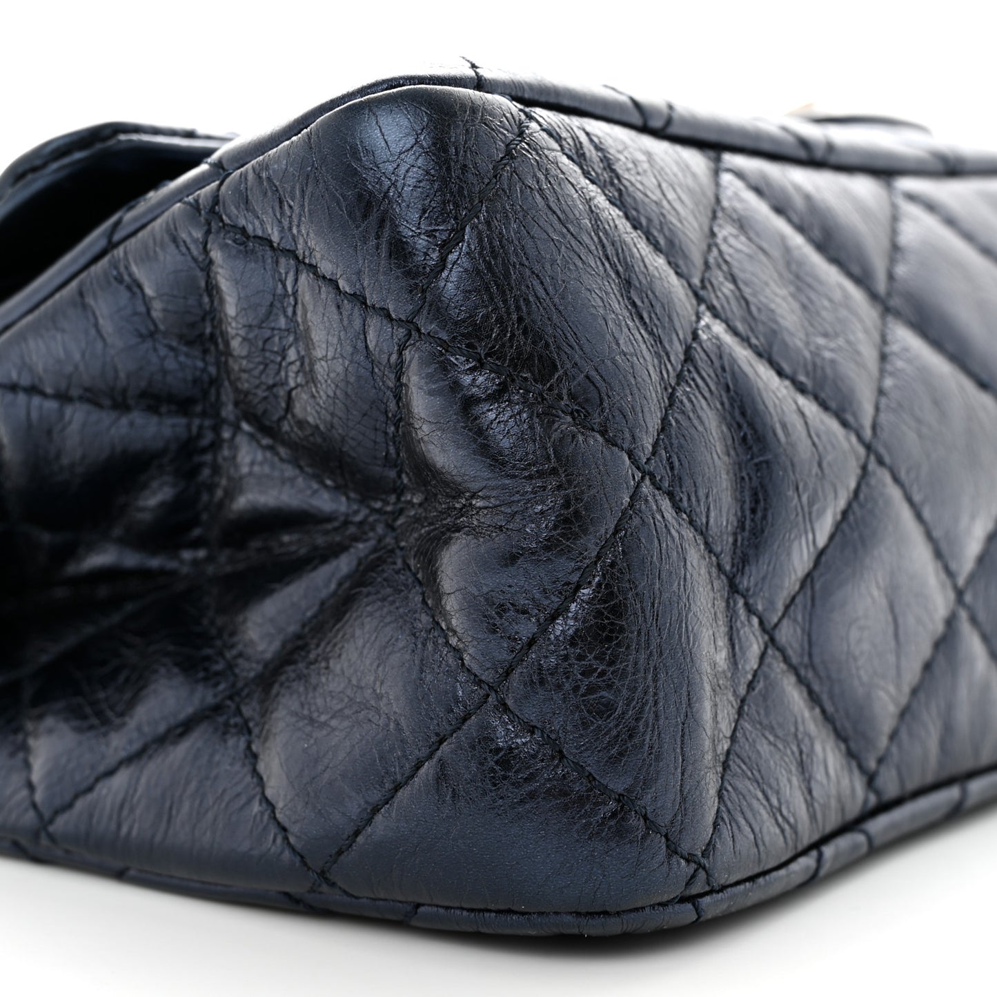 Metallic Aged Calfskin Quilted 2.55 Reissue 227 Flap Blue
