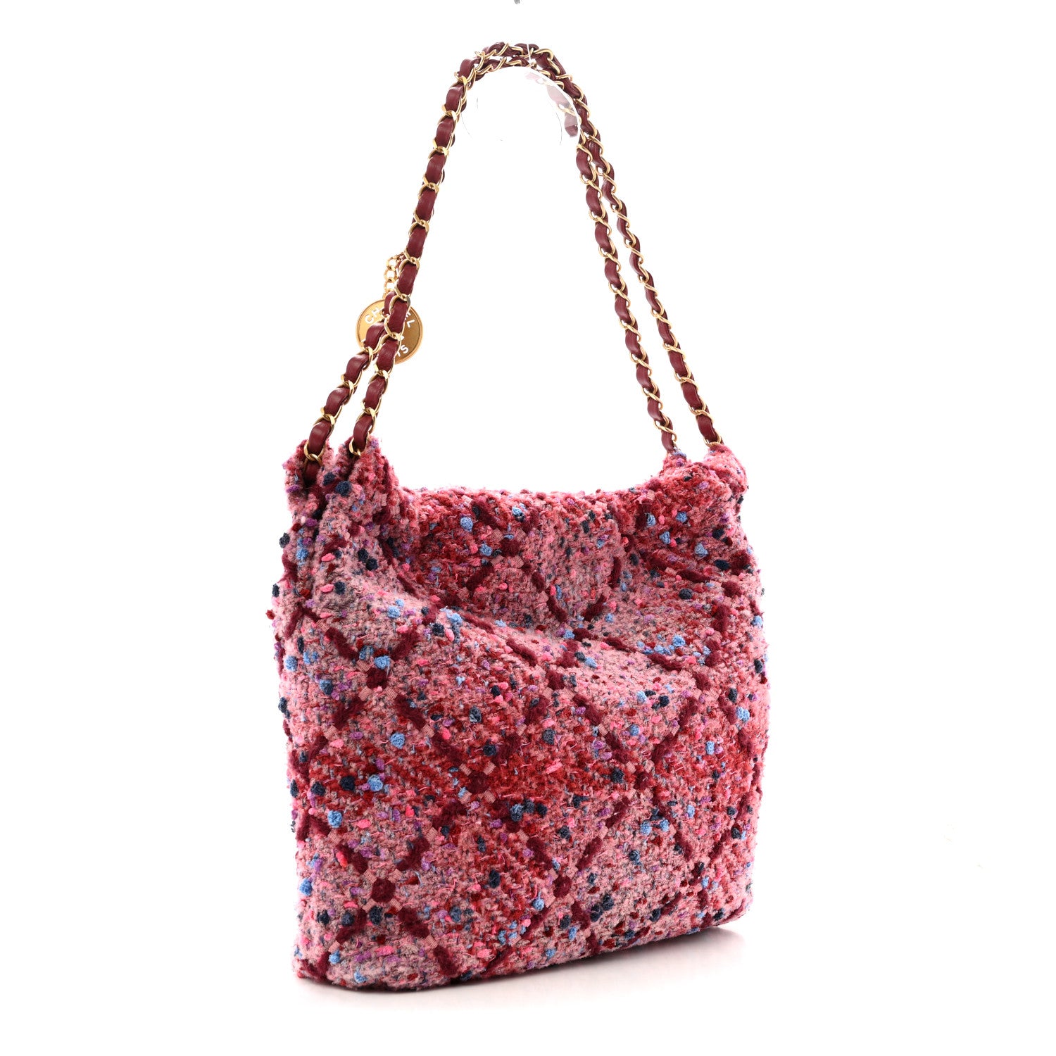 Chanel Tweed Quilted Chanel 22 Pink Burgundy 4 of 16