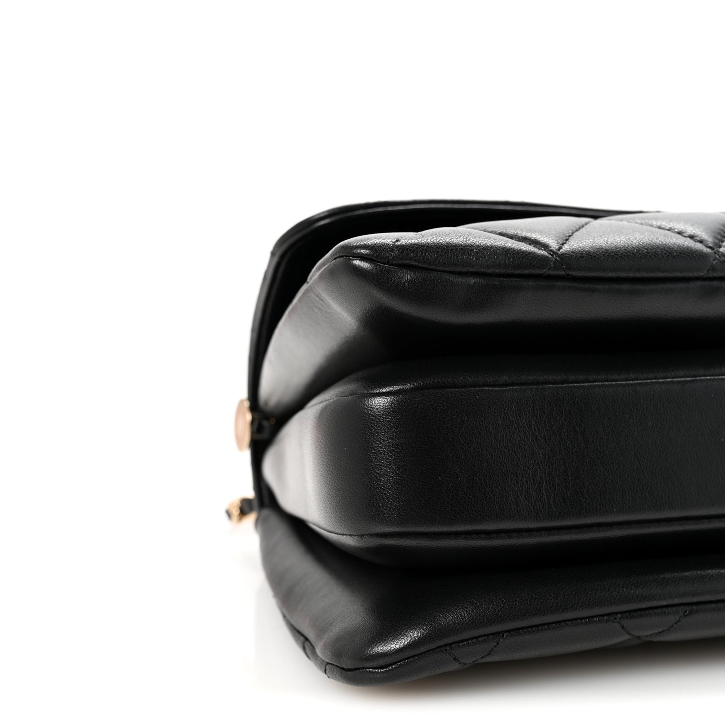 Lambskin Quilted Small Trendy CC Chain Dual Handle Flap Bag Black