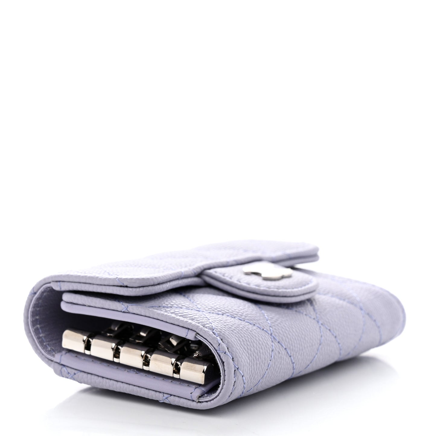 Caviar Quilted Classic 4 Key Holder Wallet Light Purple