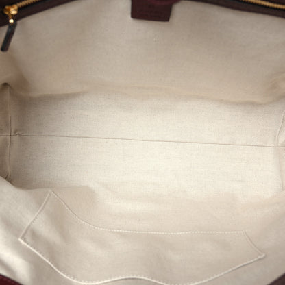 Gucci Monogram Textured Dollar Calfskin Web Medium Ophidia Shopping Tote Sahara Rubino Chardonnay 5 of 9