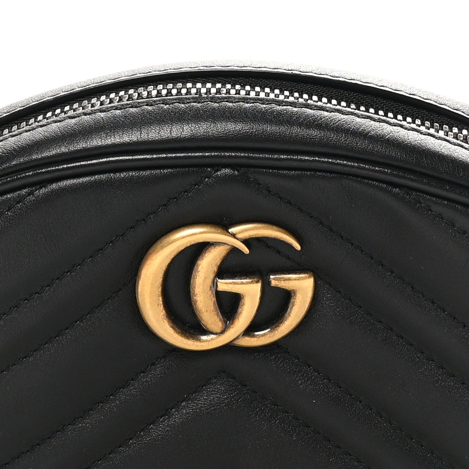 Gucci Calfskin Matelasse GG Marmont Belt Bag 75 30 Black 8 of 11