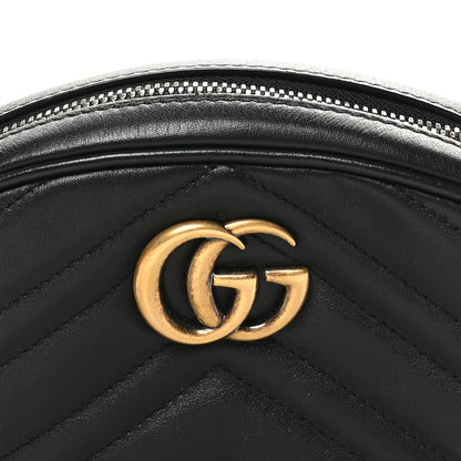Gucci Calfskin Matelasse GG Marmont Belt Bag 75 30 Black 8 of 11