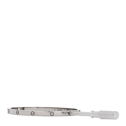 Cartier 18K White Gold Small LOVE Bracelet 17 8 of 8