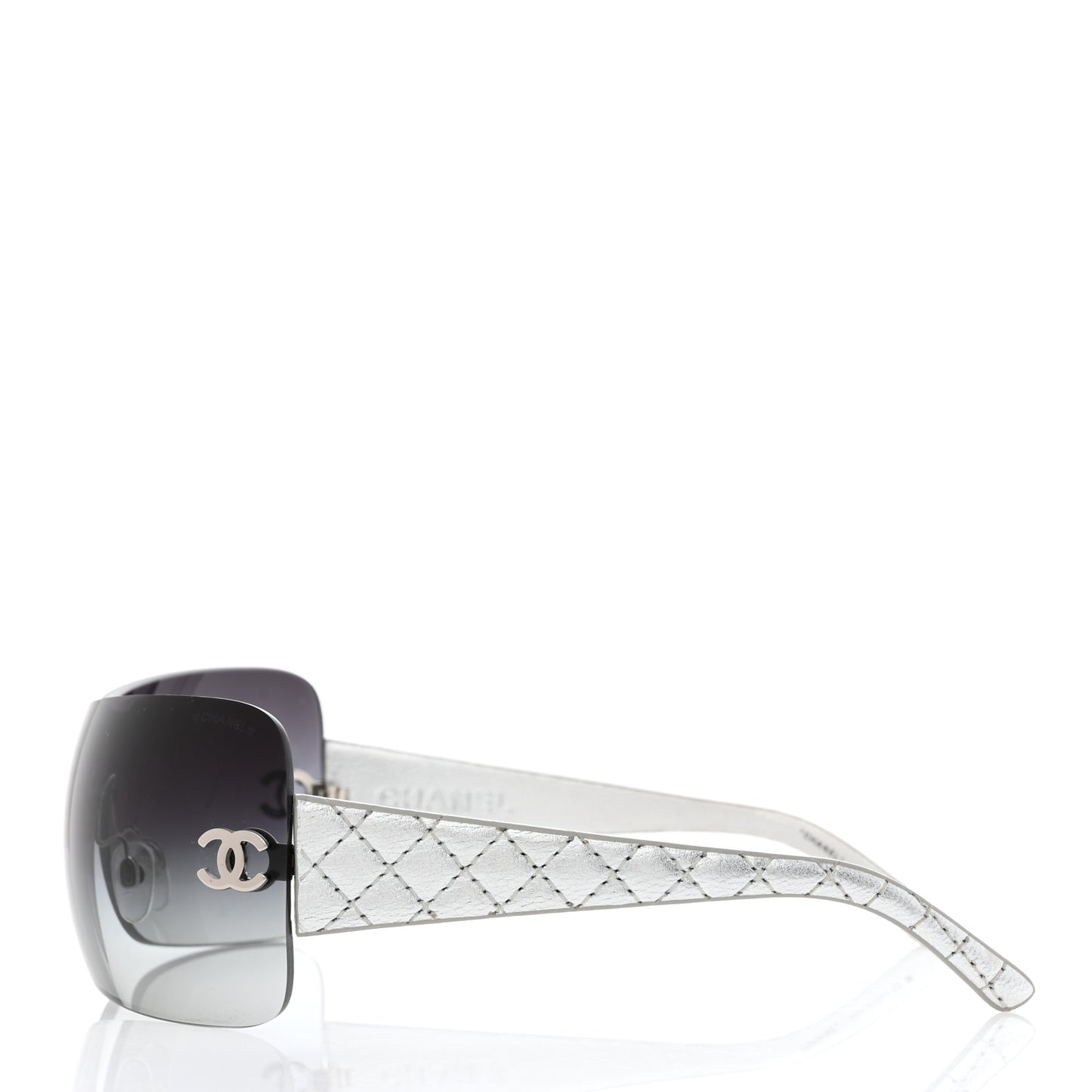 Metallic Quilted CC Sunglasses 4157-Q Silver