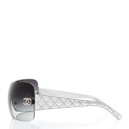 Chanel Metallic Quilted CC Sunglasses 4157-Q Silver 3 of 9