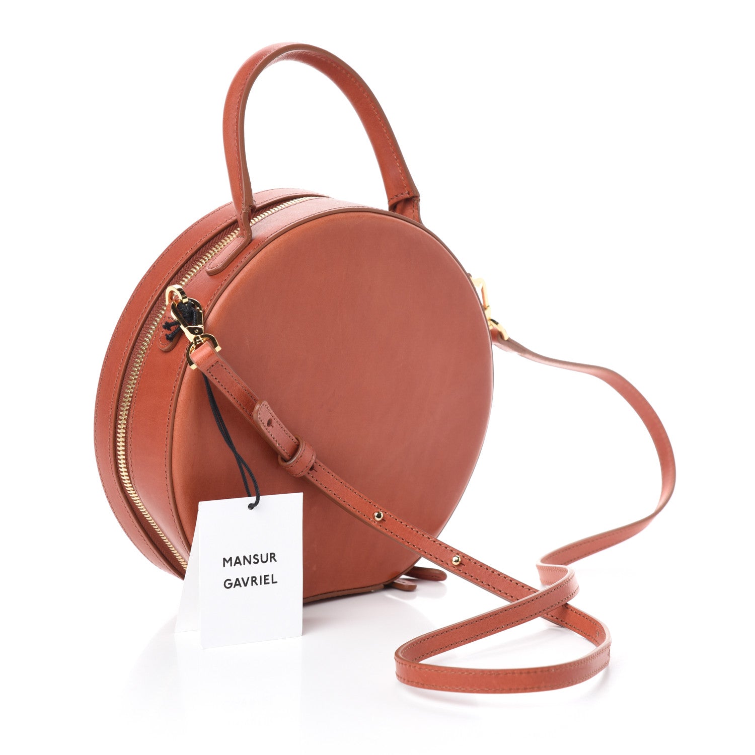 Mansur Gavriel Calfskin Circle Bag Brandy 3 of 9
