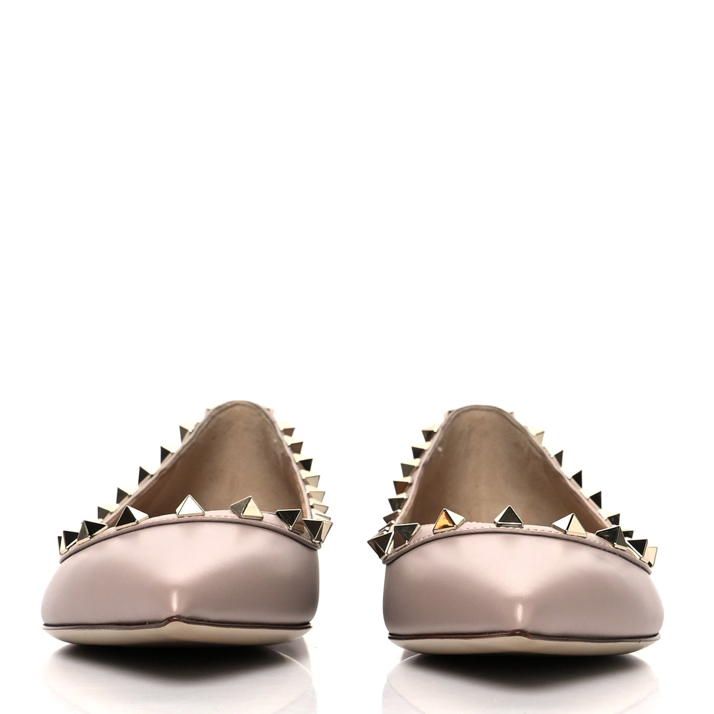 Nappa Rockstud Ballerina Flats 36 Poudre