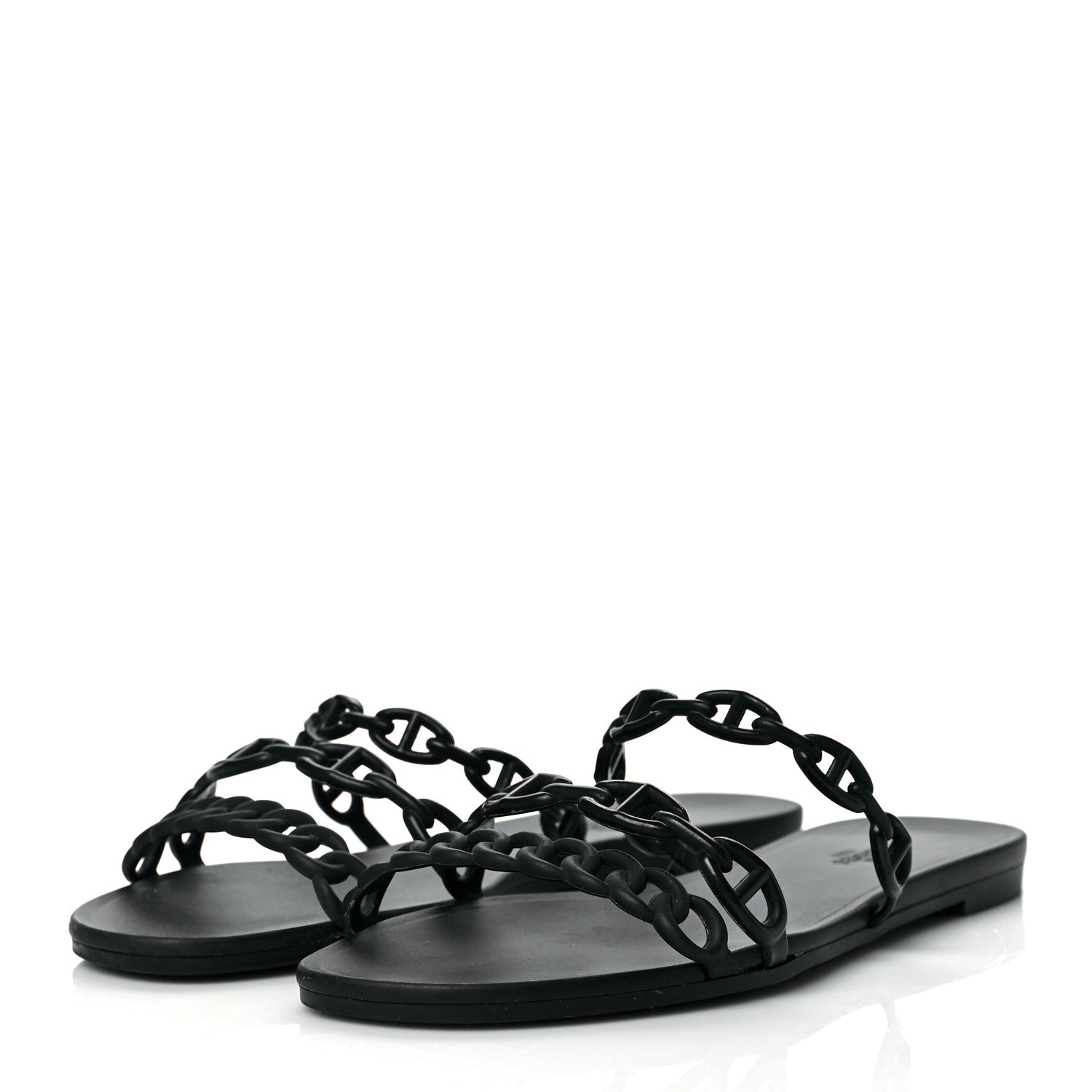 Hermes Rubber Chaine d'Ancre Rivage Sandals 41 Black 3 of 7