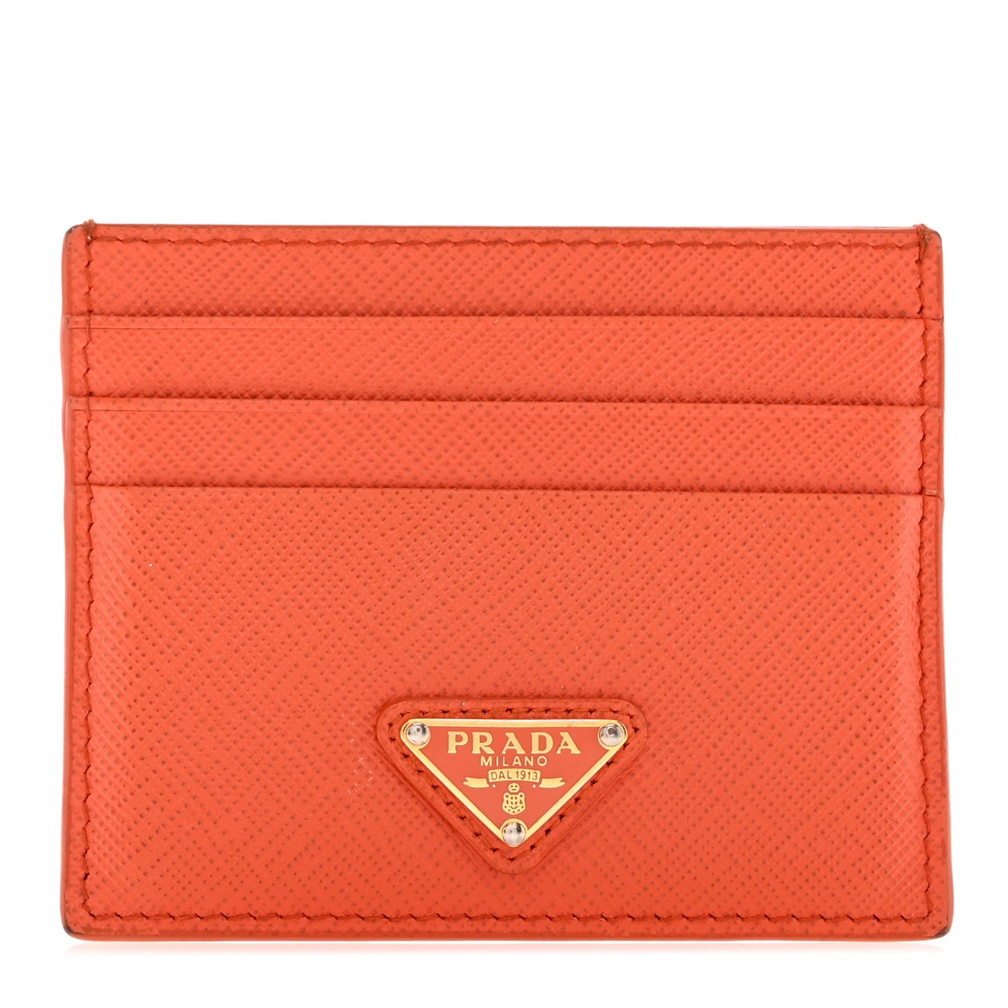 Saffiano Triangle Card Holder Arancio