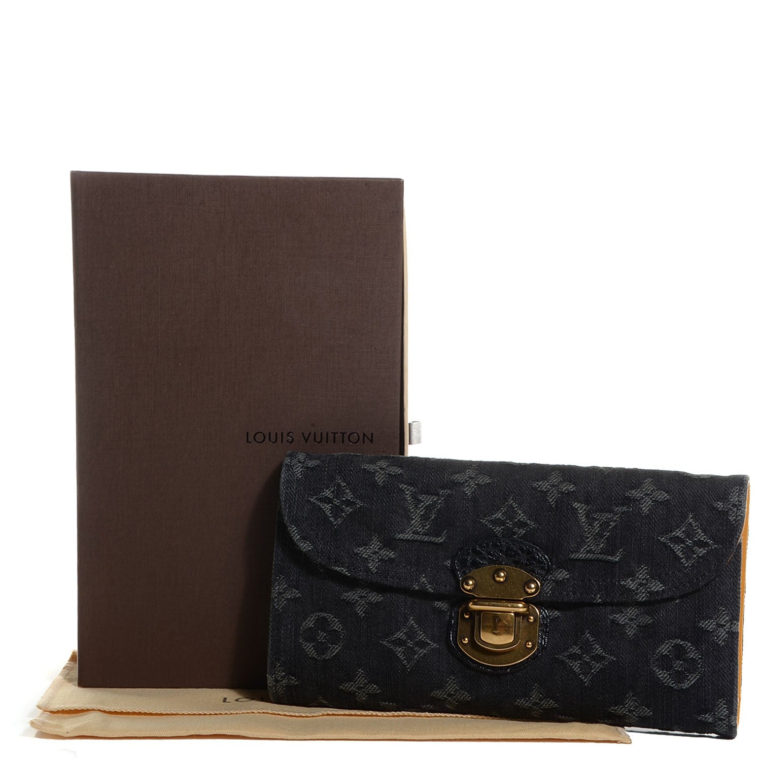 Louis Vuitton Denim Amelia Wallet Black 8 of 8