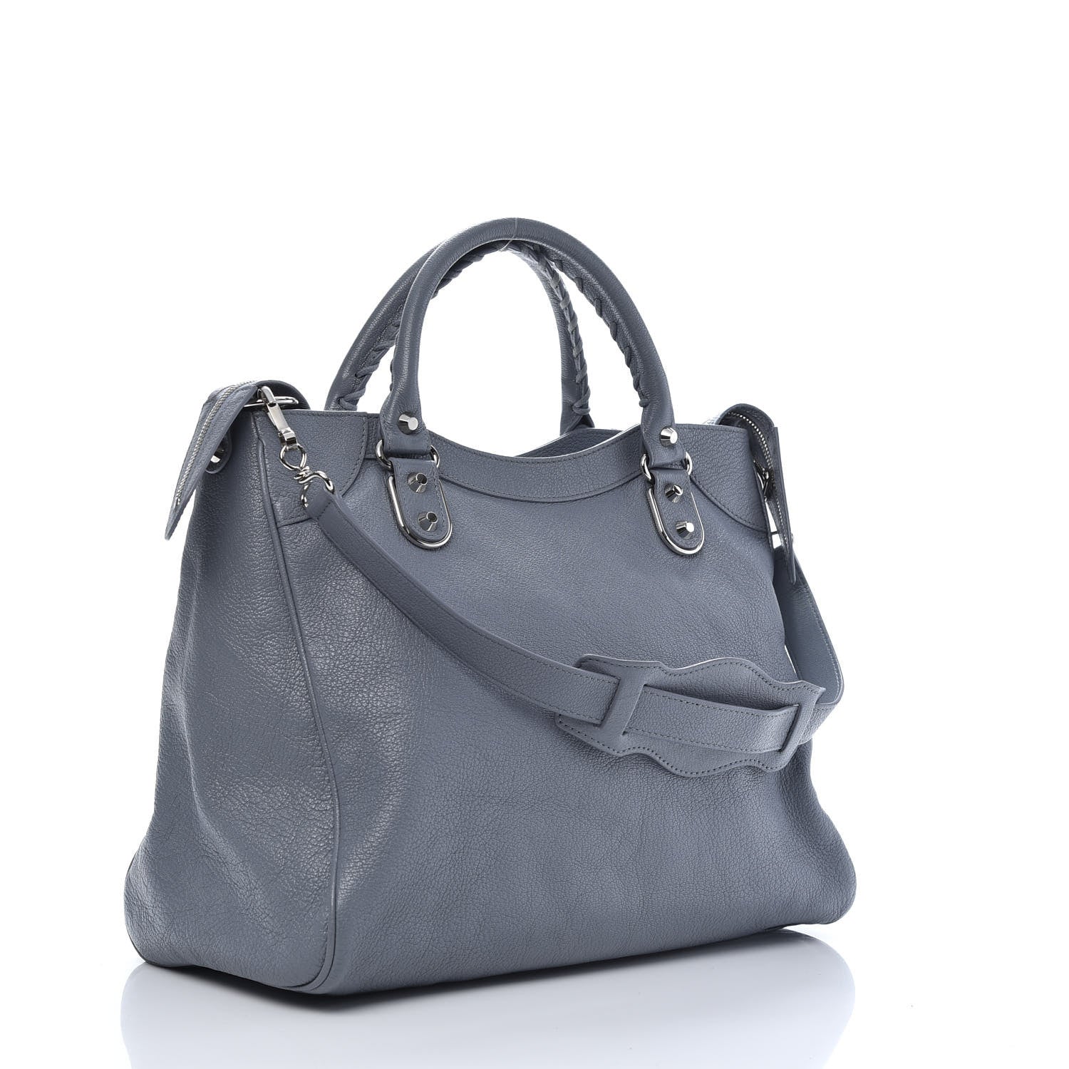 Balenciaga Chevre Silver Metallic Edge Hardware Velo Bleu Acier 4 of 12