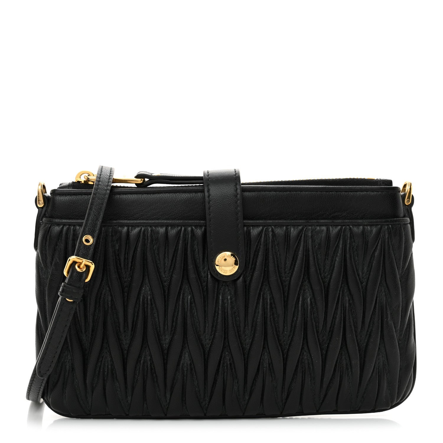 Miu Miu Nappa Matelasse Crossbody Black 1 of 10