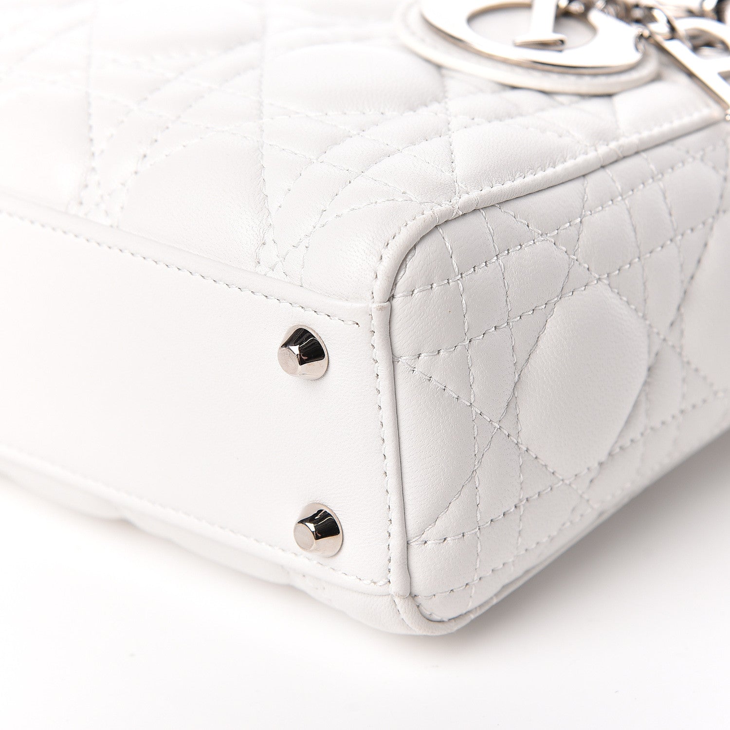 Christian Dior Lambskin Cannage Mini Lady Dior White 10 of 10
