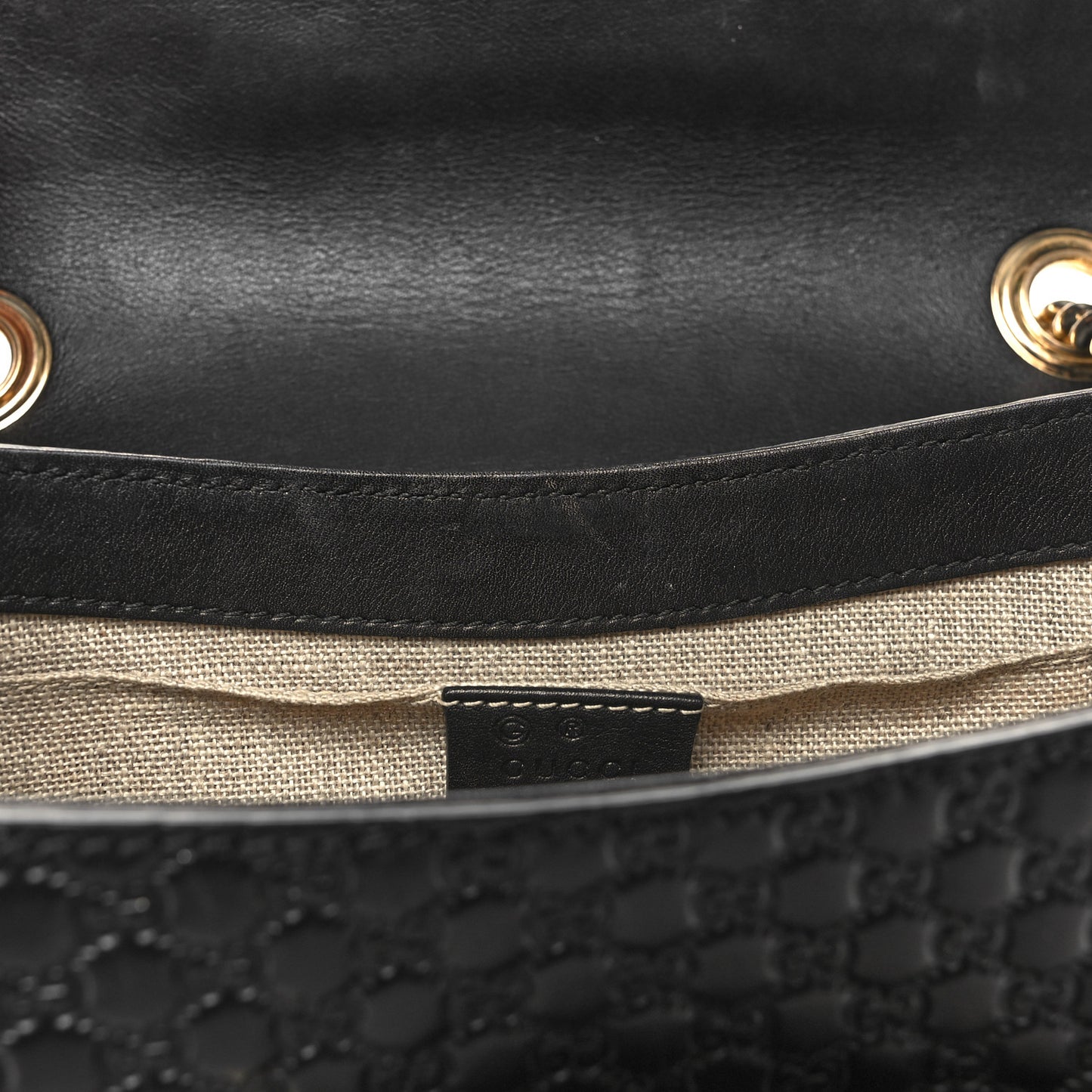 Microguccissima Medium Emily Chain Shoulder Bag Black