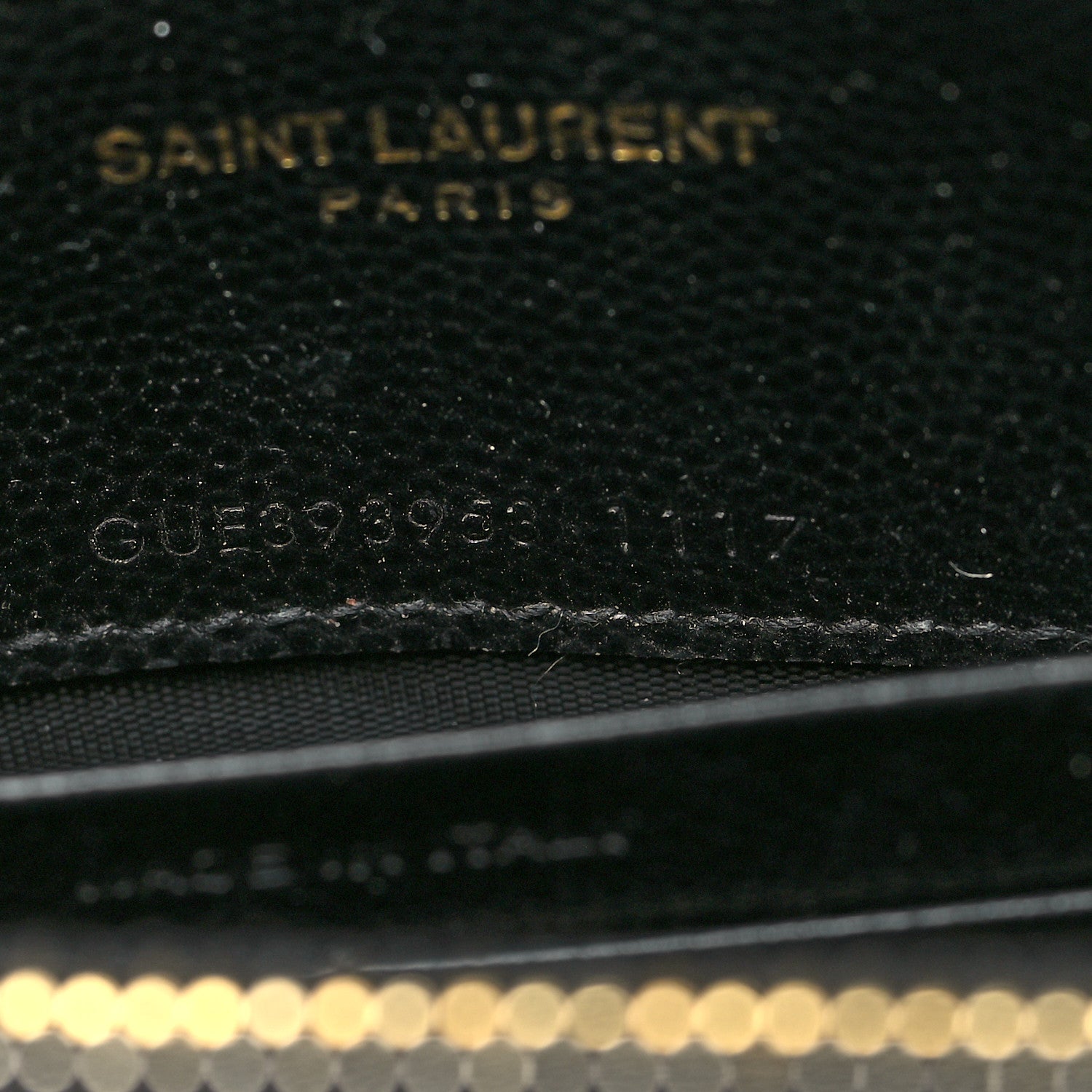 Saint Laurent Grain De Poudre Matelasse Chevron Monogram Envelope Chain Wallet Black 7 of 15