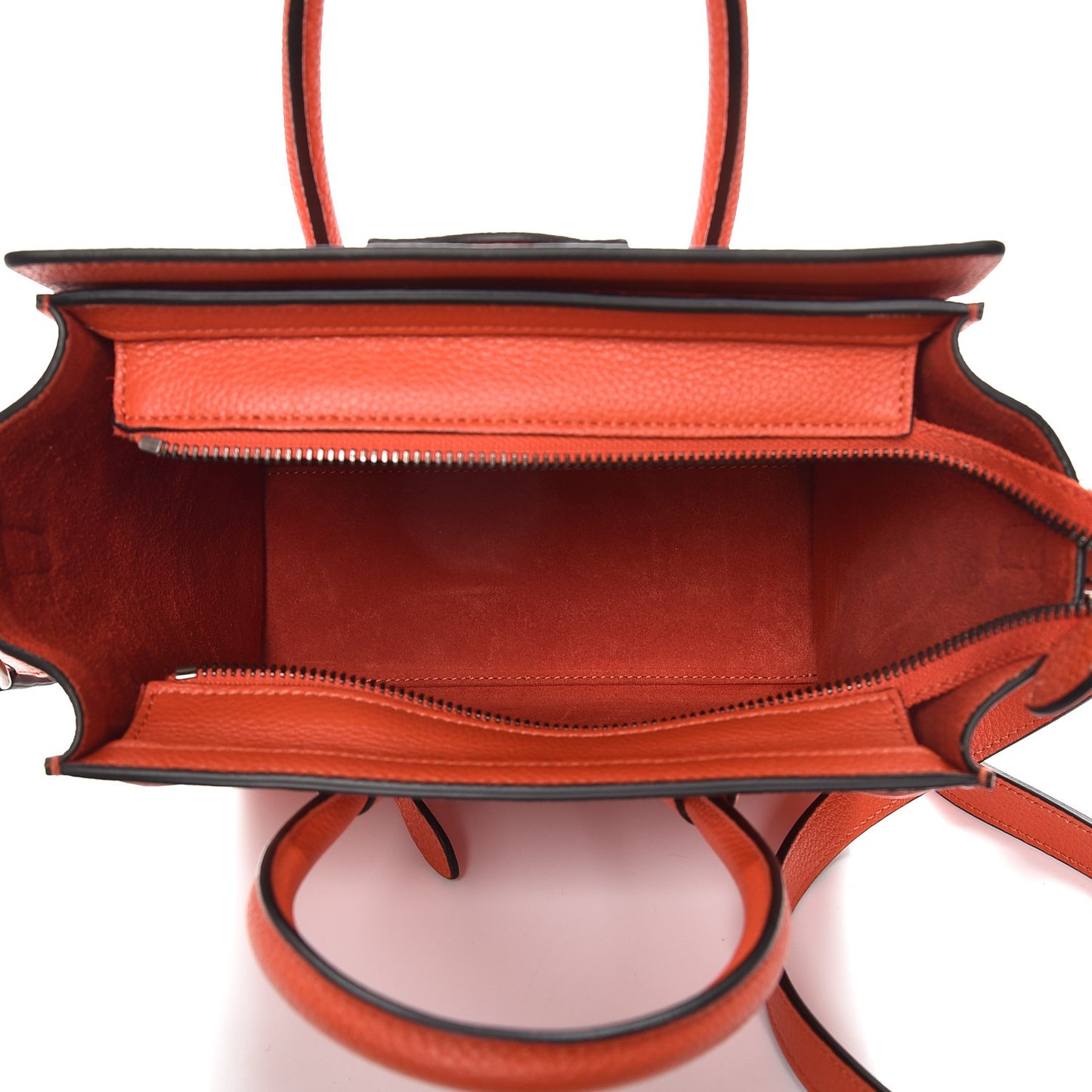 Drummed Calfskin Nano Luggage Vermillion