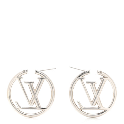 Louis Vuitton Palladium Louise Hoop Earrings Silver 3 of 5