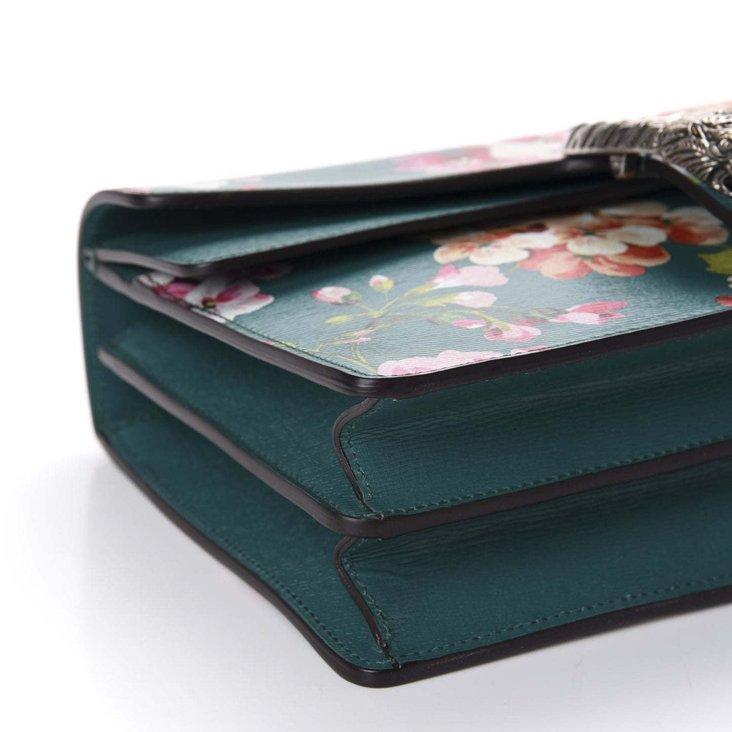 Calfskin Blooms Print Small Dionysus Shoulder Bag Bright Emerald Multicolor