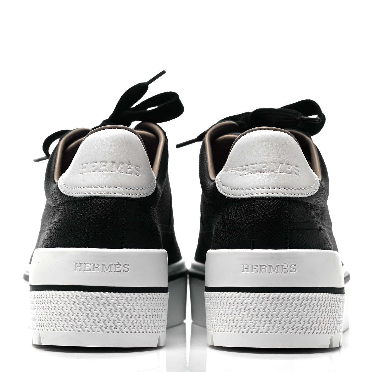 Hermes Epsom Womens Voltage Sneakers 37.5 Black White 5 of 10