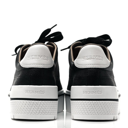 Hermes Epsom Womens Voltage Sneakers 37.5 Black White 5 of 10