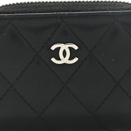 Chanel Lambskin Quilted Zip Coin Purse Black 8 of 12