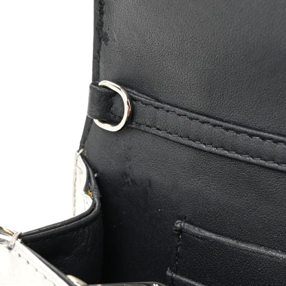 Christian Dior Metallic Patent Micro-Cannage Diorama Wallet on Chain Pouch Silver 12 of 13
