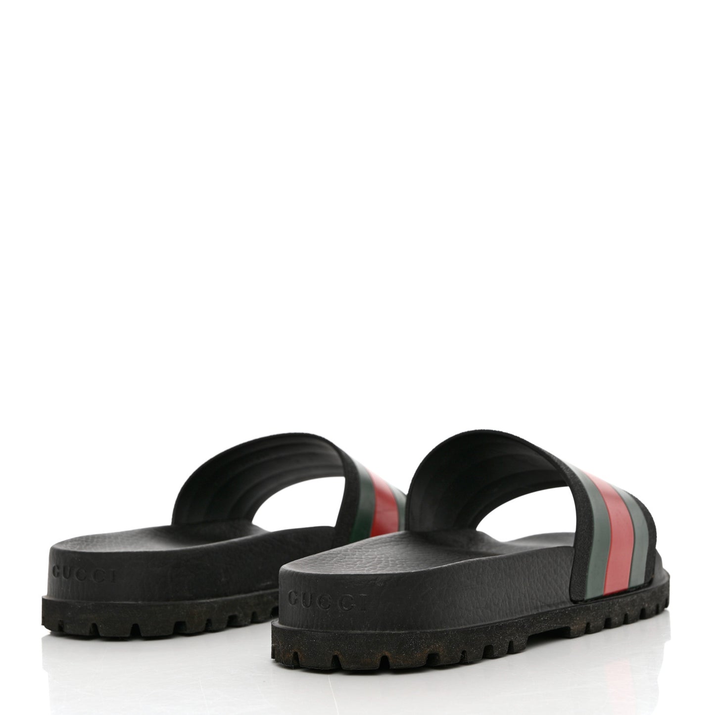 Rubber Web Mens Lug Sole Slide Sandals 10 Black Green Red